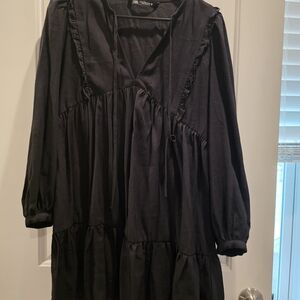 ZARA Peasant Black Women's Dress